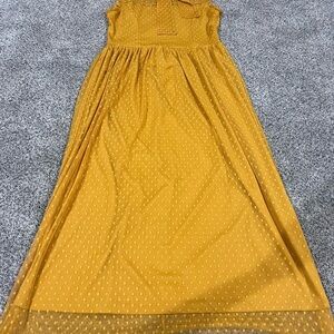 Carlo Conti Yellow High Neck Sleeveless Sheer Fully Lined Maxi Dress Size L